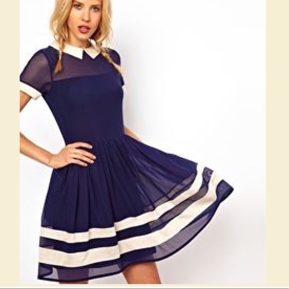 ASOS Dresses & Skirts - ASOS Collared Illusion Neckline Skater Dress